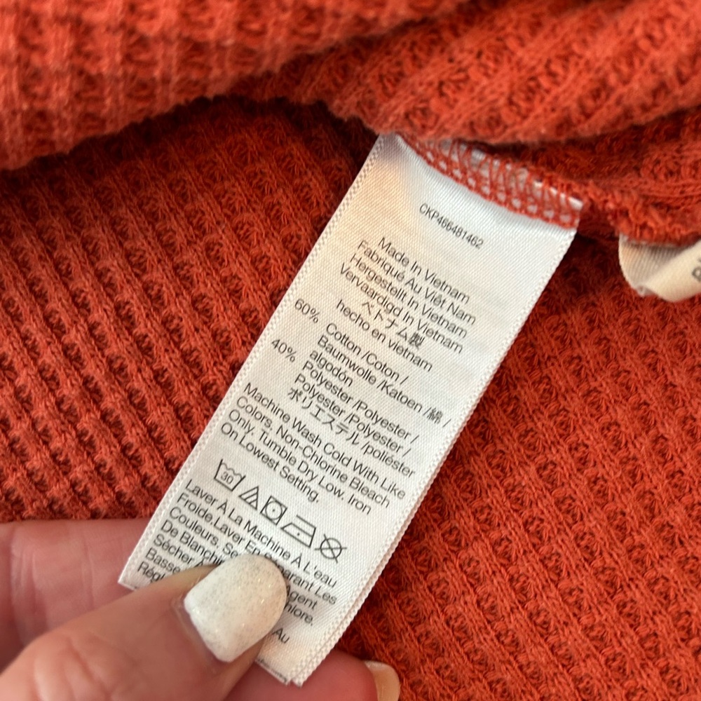 Madewell Women's Long Sleeve V-Neck Waffle Knit Sweater Sz L - Picture 8 of 8